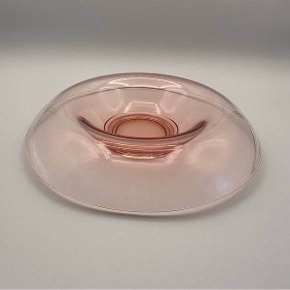 Vintage Pink 1930s Depression Glass Round Curved Waterfall Centerpiece Bowl - Picture 6 of 8